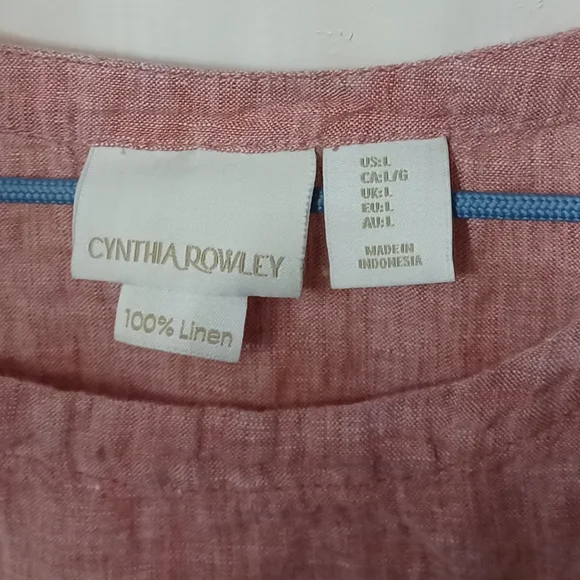 100% Linen Shirt by Cynthia Rowley Women's Large - Picture 3 of 9